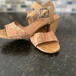 Patrizia sandal 7 1/2-8 Cork look. Champagne Only worn a couple of times.